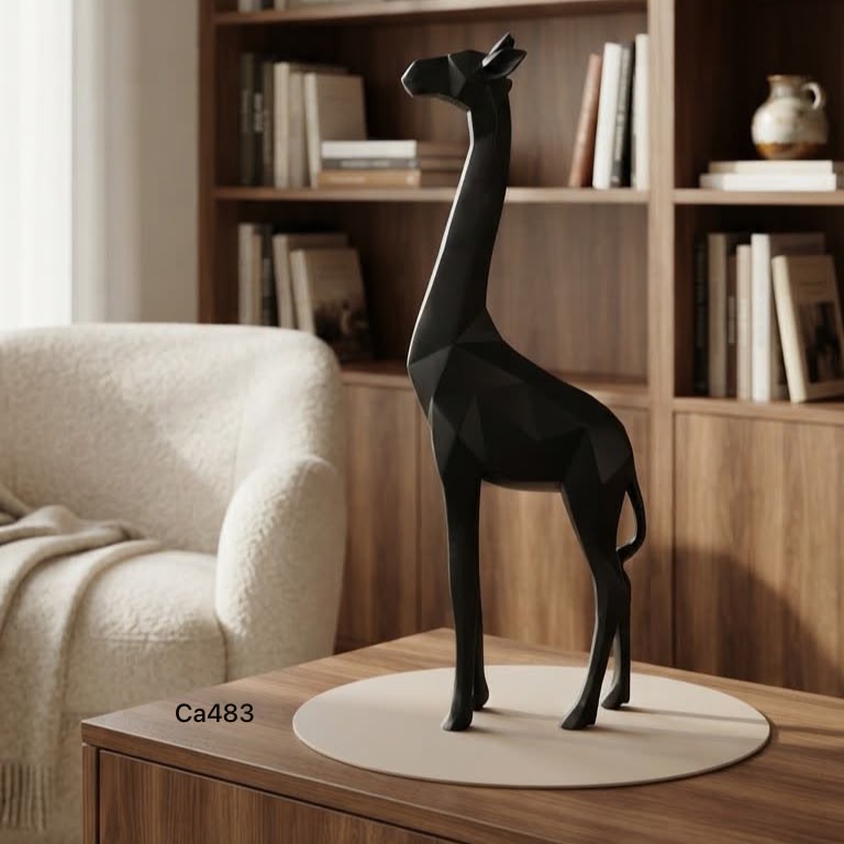Articulo decorativo jirafa negro grande 12cm* 5cm* 37cm